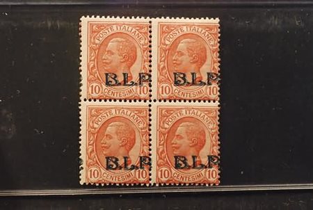 REGNO D'ITALIA - 1923, BLP 10 c. soprastampa tipografica III tipo in azzurro...