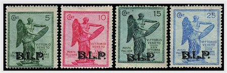 REGNO D'ITALIA - 1922, BLP, non emessi, Vittoria 4 valori cpl. (22/25). Rari....