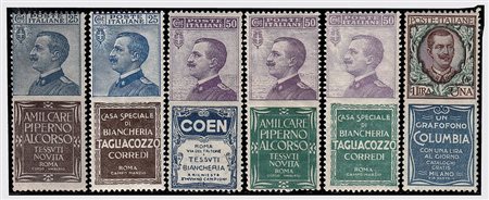 REGNO D'ITALIA - 1924-25, Pubblicitari, 21 valori cpl. (1/21) di qualità...