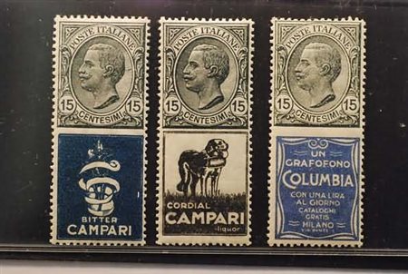REGNO D'ITALIA - 1924-25, Pubblicitari, tre valori (1-2-3) freschi e ben...