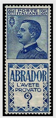 REGNO D'ITALIA - 1924, Pubblicitari, 25 c. ABRADOR (4) francobollo ben...