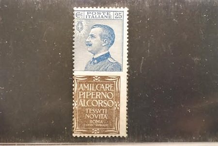 REGNO D'ITALIA - 1924, Pubblicitari, 25 c.azzurro e bruno PIPERNO (6). (Cert....