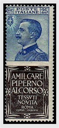 REGNO D'ITALIA - 1924, Pubblicitari, 25 c.azzurro e bruno PIPERNO (6)....