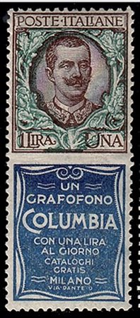 REGNO D'ITALIA - 1924, Pubblicitari, 1 lira COLUMBIA (19) buona centratura....