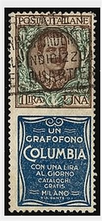 REGNO D'ITALIA - 1924, Pubblicitari, 1 lira COLUMBIA (19). (Donnini).(USATO)