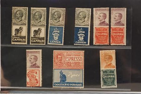 REGNO D'ITALIA - 1924-25, Pubblicitari, piccolo lotto da esaminare.(GOMMA...