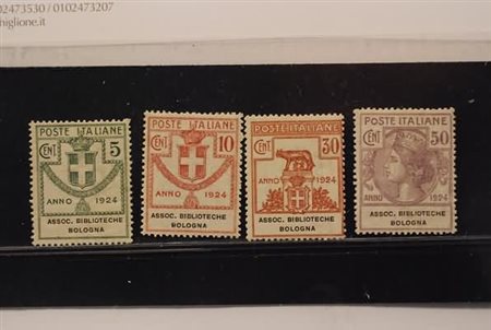 REGNO D'ITALIA - 1924, Parastatali, Ass. Biblioteche Bologna 4 valori cpl....