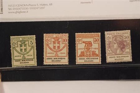 REGNO D'ITALIA - 1924, Parastatali, Assoc. Biblioteche Bologna 4 valori cpl....