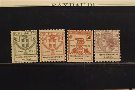 REGNO D'ITALIA - 1924, Parastatali, Ass. Biblioteche Bologna 4 valori cpl....