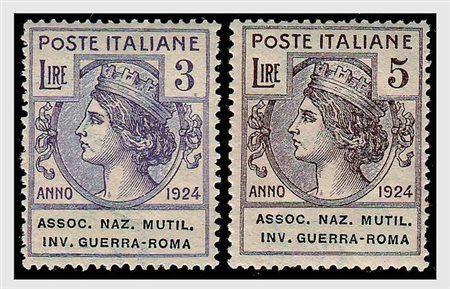 REGNO D'ITALIA - 1924, Parastatali, Ass. Naz. Mutil. Inv. Guerra Roma, 8...