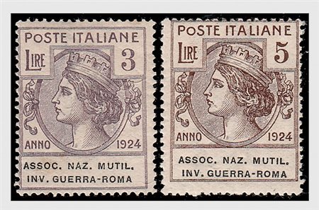 REGNO D'ITALIA - 1924, Parastatali, Ass. Naz. Mutil. Inv. Guerra Roma, 8...