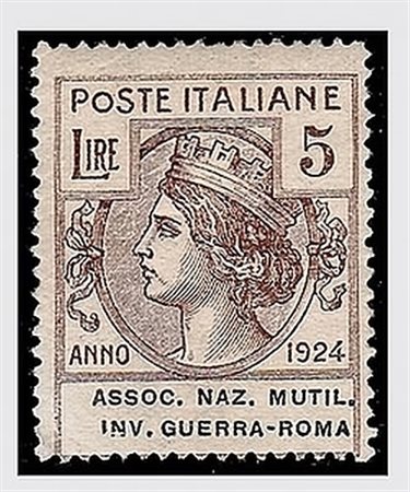 REGNO D'ITALIA - 1924, Parastatali, "Ass. Naz. Mutil. Inv. Guerra - Roma" 5...