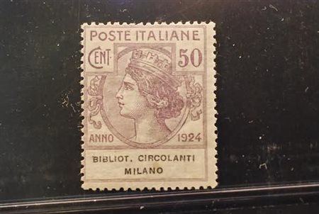 REGNO D'ITALIA - 1924, Parastatali, Biblioteche Circolanti Milano 50 c....