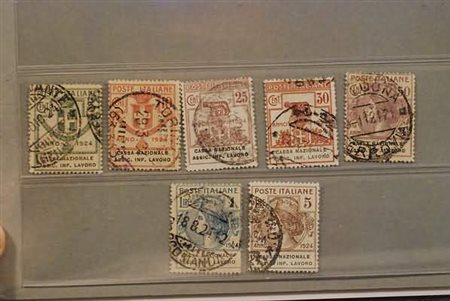 REGNO D'ITALIA - 1924, Parastatali, Cassa Naz. Assic. Inf. Lavoro, 7 valori...