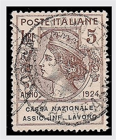 REGNO D'ITALIA - 1924, Parastatali, Cassa Naz. Assic. Inf. Lavoro, 7 valori...