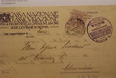 REGNO D'ITALIA - 1924, Parastatali, Cassa Nazionale Assic. Inf. Lavoro 50 c....