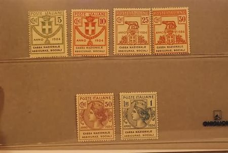 REGNO D'ITALIA - 1924, Parastatali, Cassa Naz. Assicuraz. Sociali, 6 valori...