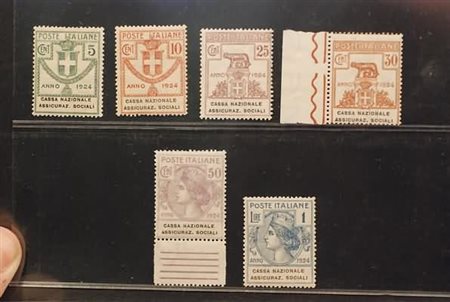 REGNO D'ITALIA - 1924, Parastatali, Cassa Nazionale Assicuraz. Sociali, 6...