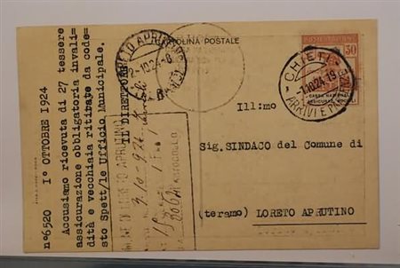 REGNO D'ITALIA - 1924, Parastatali, 30 c. Cassa Nazionale Assic. Sociali (27)...