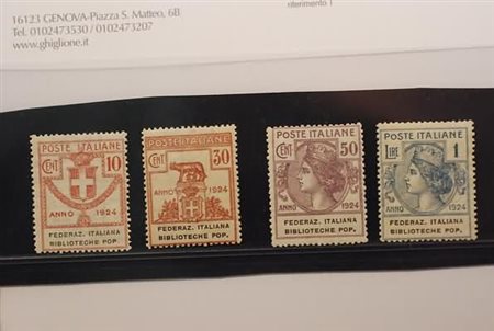REGNO D'ITALIA - 1924, Parastatali, Federaz. Italiana Biblioteche Pop., 4...