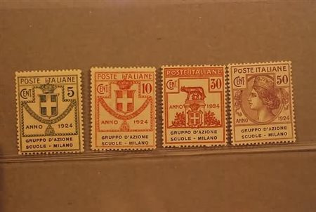 REGNO D'ITALIA - 1924, Parastatali, "Gruppo d'Azione Scuole - Milano", 4...