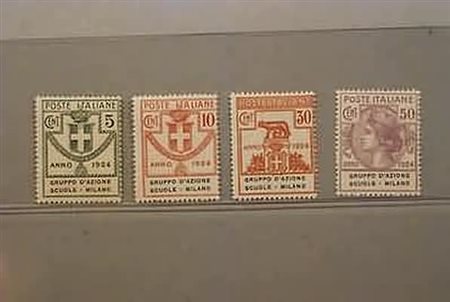 REGNO D'ITALIA - 1924, Parastatali, Gruppo d'Azione Scuole - Milano 4 valori...
