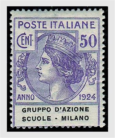 REGNO D'ITALIA - 1924, Parastatali, "Gruppo d'Azione Scuole - Milano", 4...