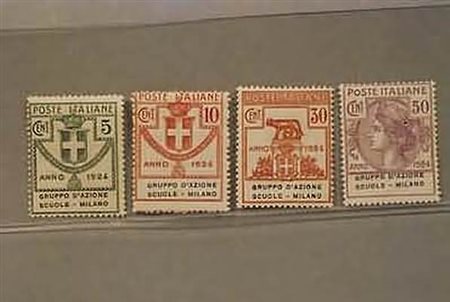 REGNO D'ITALIA - 1924, Parastatali, Gruppo d'Azione Scuole - Milano, 4 valori...