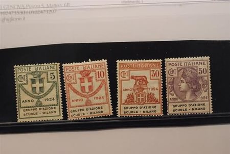 REGNO D'ITALIA - 1924, Parastatali, "Gruppo d'Azione Scuole - Milano", 4...