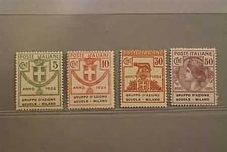 REGNO D'ITALIA - 1924, Parastatali, "Gruppo d'Azione Scuole - Milano", 4...