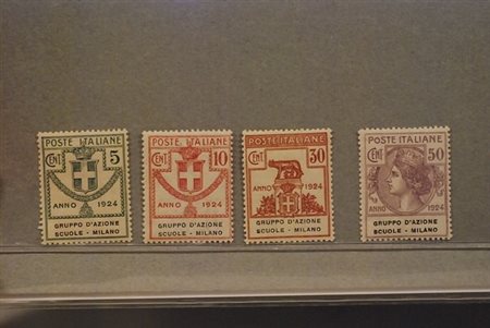 REGNO D'ITALIA - 1924, Parastatali, Gruppo d'Azione Scuole-Milano 4 valori...