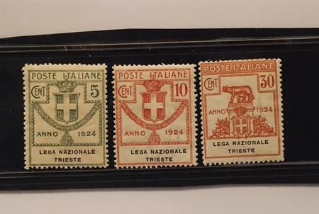 REGNO D'ITALIA - 1924, Parastatali, Lega Nazionale Trieste 3 valori (42, 43,...
