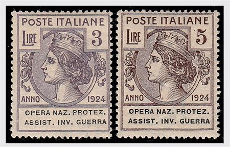 REGNO D'ITALIA - 1924, Parastatali, Opera Naz. Protez. Assist. Inv. Guerra 8...