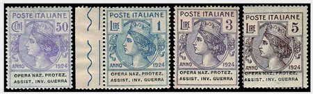 REGNO D'ITALIA - 1924, Parastatali, Opera Naz. Protez. Assist. Inv. Guerra 8...
