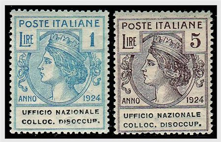 REGNO D'ITALIA - 1924, Parastatali, Ufficio Nazionale Colloc. Disoccupati, 7...
