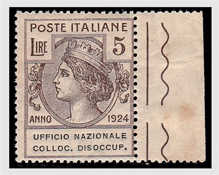 REGNO D'ITALIA - 1924, Parastatali, Ufficio Nazionale Colloc. Disoccup., 7...