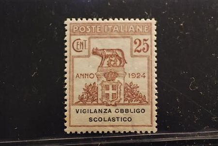 REGNO D'ITALIA - 1924, Parastatali, Vigilanza obbligo scolastico, 25 c. lilla...