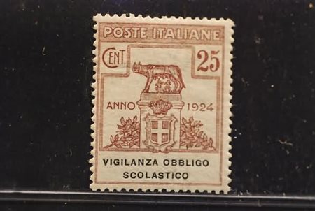 REGNO D'ITALIA - 1924, Parastatali, Vigilanza Obbligo Scolastico, 25 c....