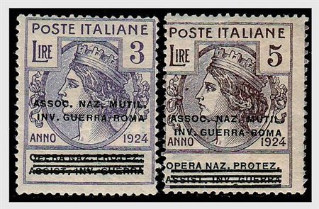 REGNO D'ITALIA - 1924, Parastatali, " Ass. Naz. Mutil. Inv. Guerra-Roma" 8...