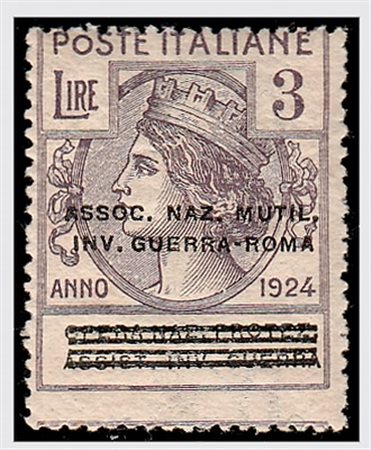 REGNO D'ITALIA - 1924, Parastatali, soprastampato "Assoc. Naz. Mutil. Inv....