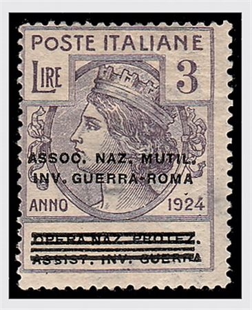 REGNO D'ITALIA - 1924, Parastatali, soprastampato "Assoc. Naz. Mutil. Inv....