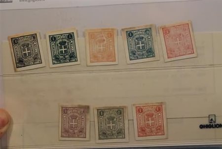 REGNO D'ITALIA - 1862, Saggi Sparre, 1 c. su cartoncino lucido spesso,...