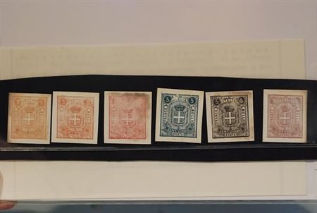 REGNO D'ITALIA - 1862, Saggi Sparre, 5 c., 6 esemplari in colori differenti,...