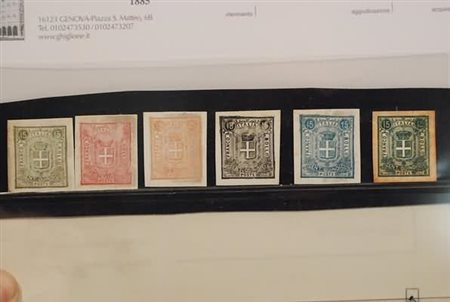 REGNO D'ITALIA - 1862, Saggi Sparre, 6 saggi su cartoncino lucido spesso,...
