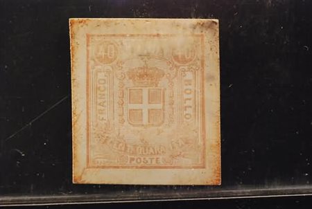 REGNO D'ITALIA - 1862, Saggi Sparre, 40 c. vermiglio rosa su cartoncino...