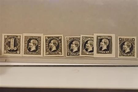 REGNO D'ITALIA - 1863, Saggi Ronchi, 7 valori (escluso il 5 c.) in nero su...