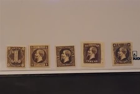 REGNO D'ITALIA - 1863, Saggi Ronchi, 5 valori (1 c., 5 c., 10 c., 60 c., 2...