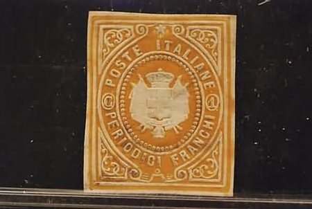 REGNO D'ITALIA - 1864, Saggi Re, Periodici Franchi 1 c. in giallo (Cat. Rossi...