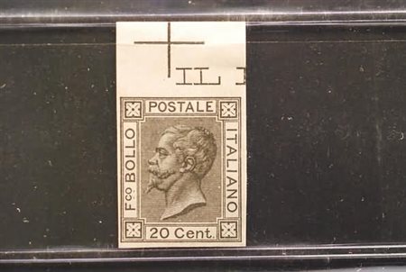 REGNO D'ITALIA - 1865, Saggio, prova di colore del francobollo da 20 c., in...
