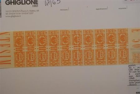 REGNO D'ITALIA VARIETA' - 1930, Pacchi postali, fasci, 50 c. arancio (28)...